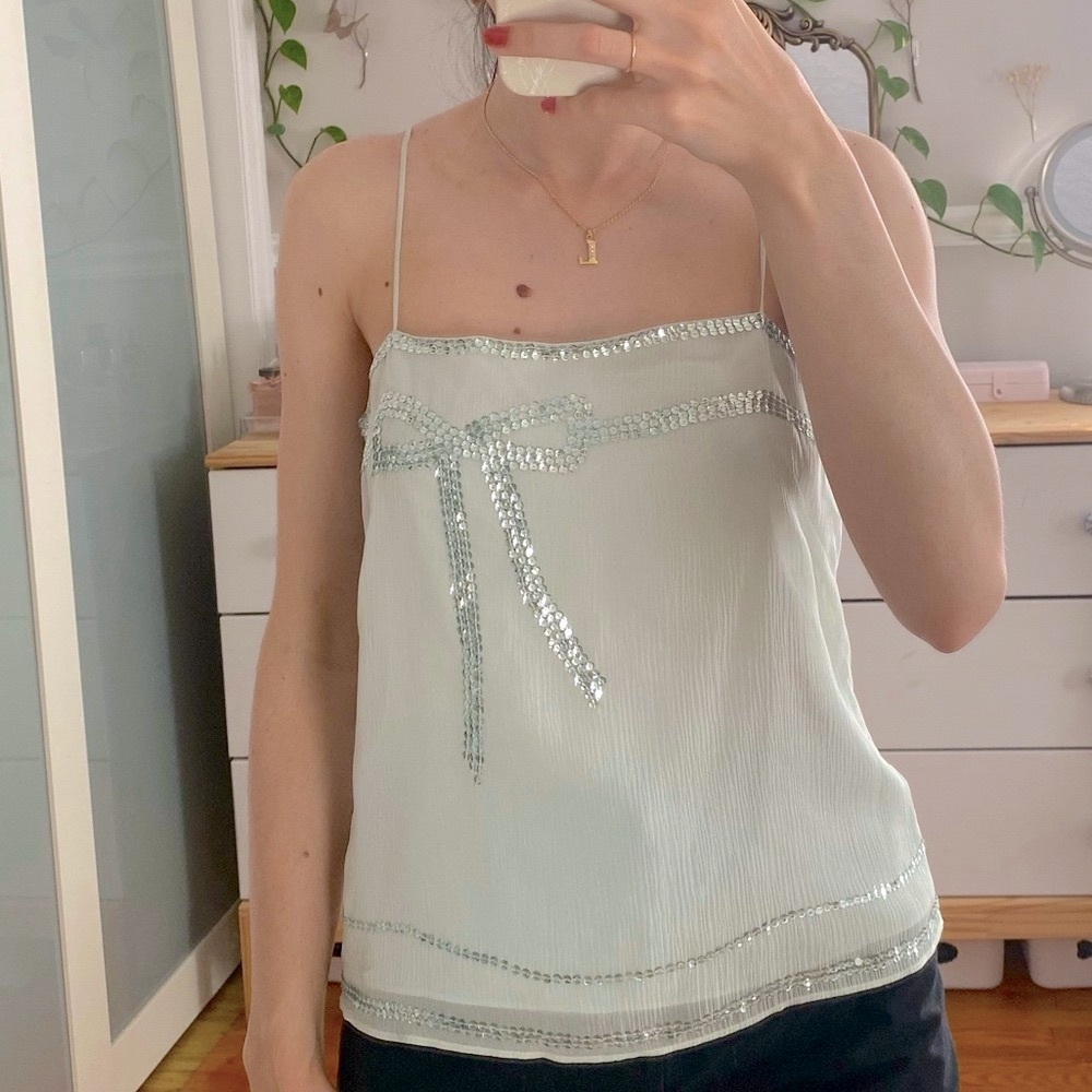 Silk bow blouse